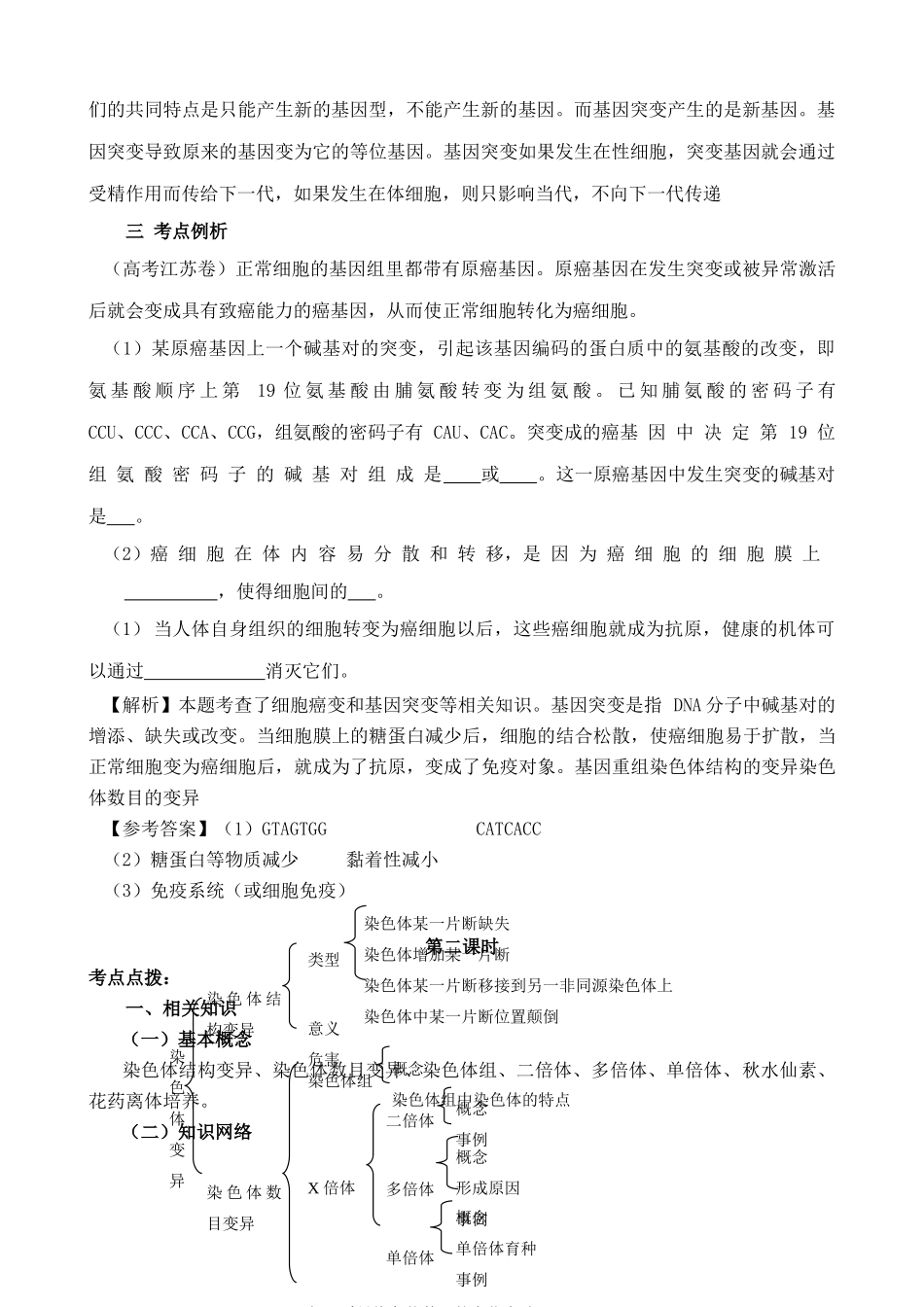 人教版高中生物必修2生物变异及人类遗传病_第3页