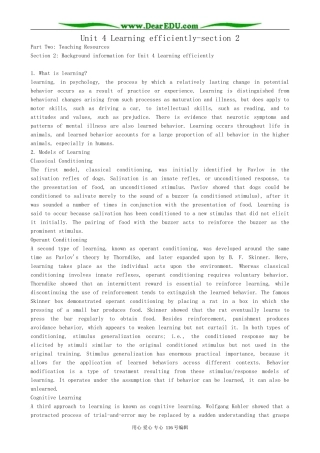 高中英语Unit 4 Learning efficiently-section 2