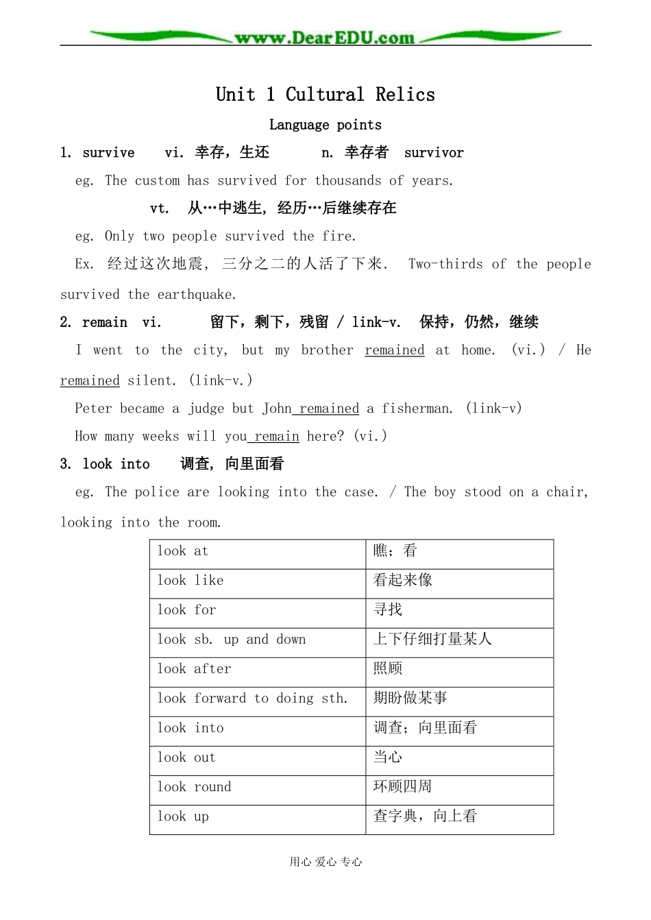 新人教版高中英语必修2Unit1 Cultural Relics--Language points教案_第1页