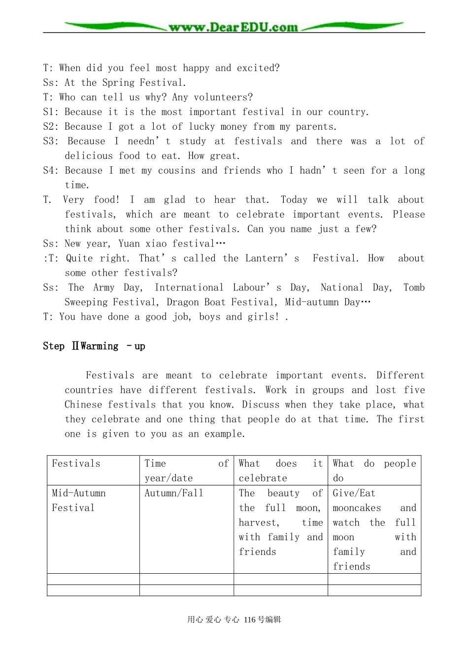 高中英语新人教版必修3 Unit1 Festivals around the world--Period1_第2页