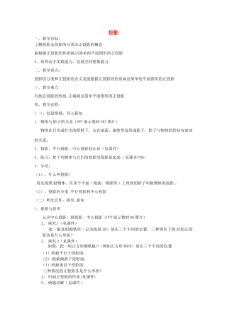中考物理 投影复习教案-人教版初中九年级全册物理教案
