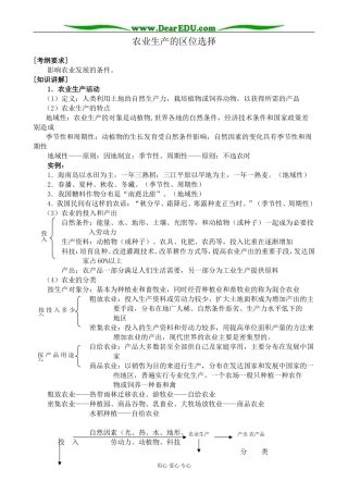 新人教版高中地理必修2农业生产的区位选择