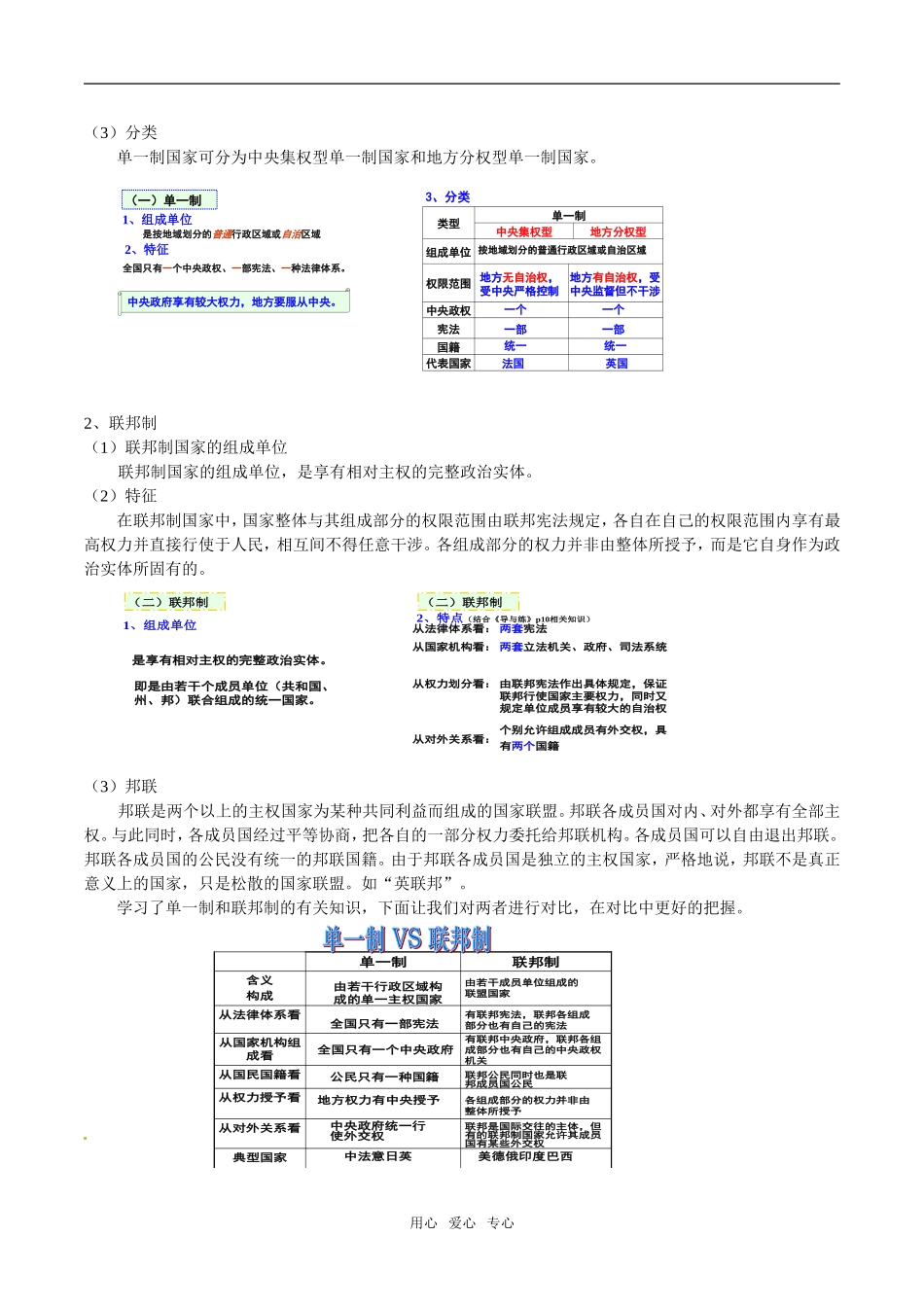 高中政治：13《现代国家的结构形式》示范教案新人教版选修3_第2页