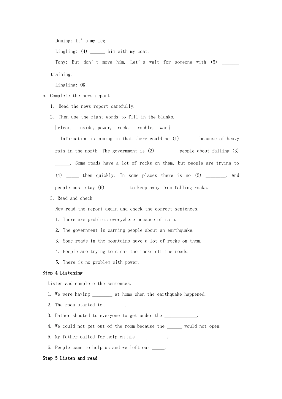 八年级英语上册 Module 12 Help Unit 3 Language in use教案 （新版）外研版-（新版）外研版初中八年级上册英语教案_第3页