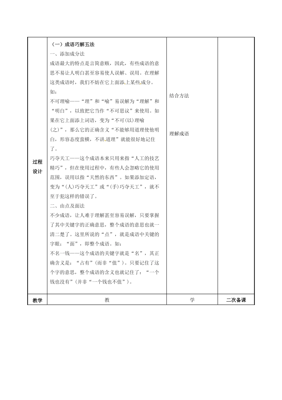 高考语文一轮复习《正确辨析和使用成语（3）》教案-人教版高三全册语文教案_第2页