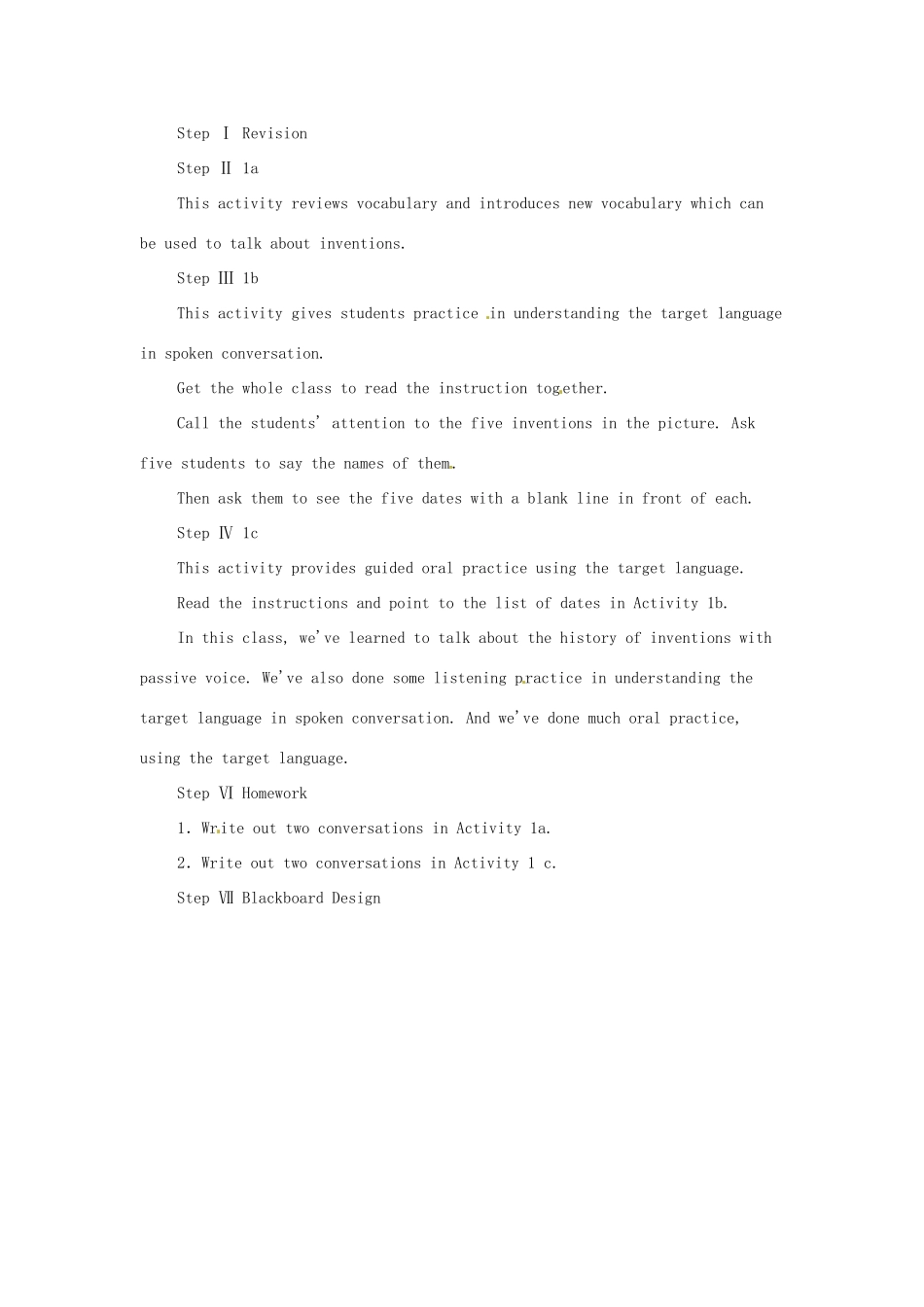 吉林省伊通县实验中学九年级英语全册《Unit 9 When was it invented》教案 人教新目标版_第2页