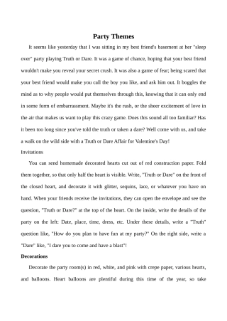 八年级英语Unit5 Can you come to my party文章 Party Themes 新人教版