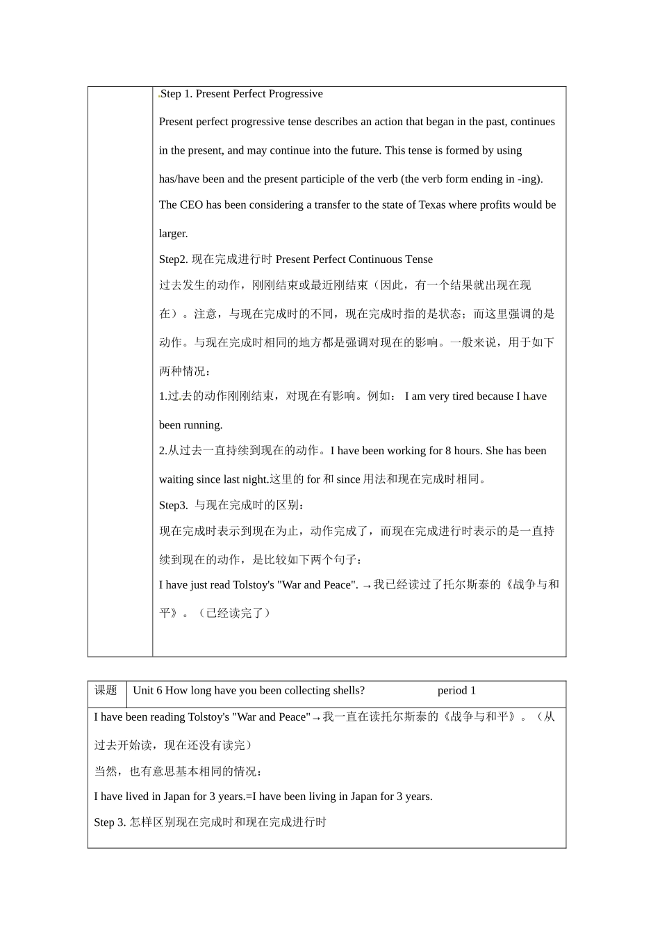 八年级英语上册 Unit 6 How long have you been collecting shells教案 鲁教版_第2页