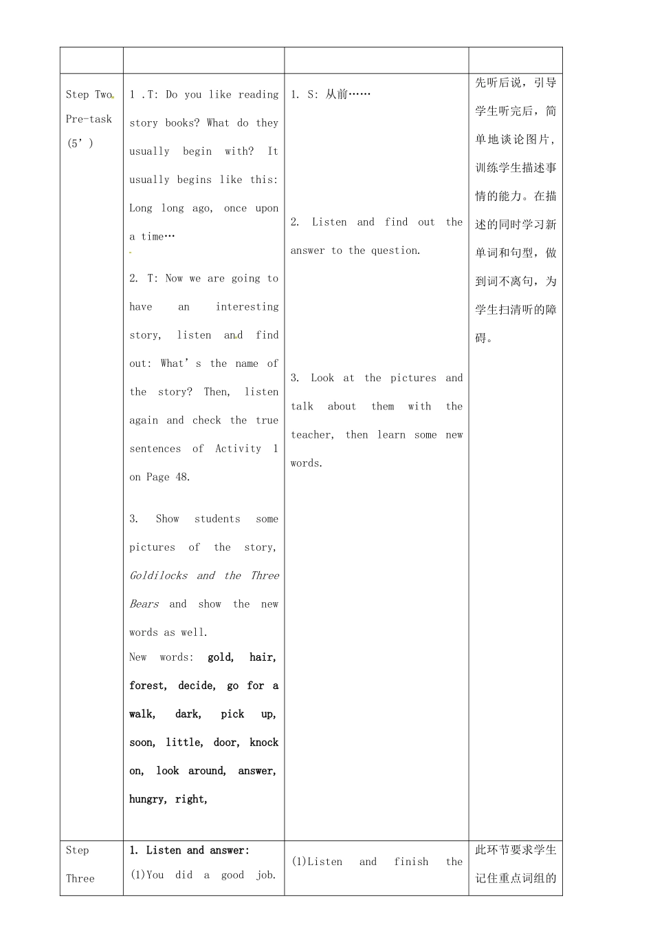 七年级英语下册 Module 8 Unit 1 Once upon a time…教案 （新版）外研版-（新版）外研版初中七年级下册英语教案_第2页