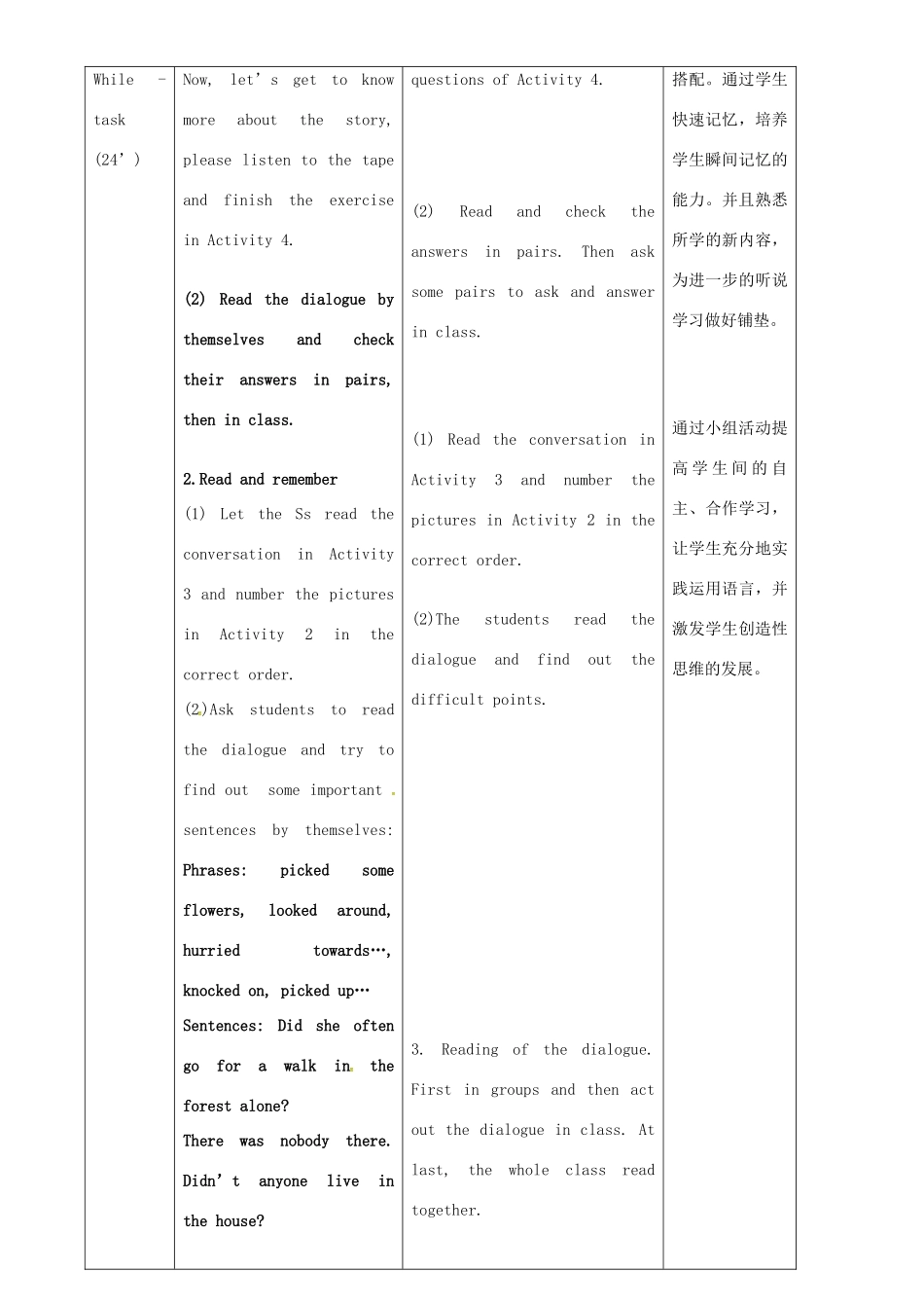 七年级英语下册 Module 8 Unit 1 Once upon a time…教案 （新版）外研版-（新版）外研版初中七年级下册英语教案_第3页