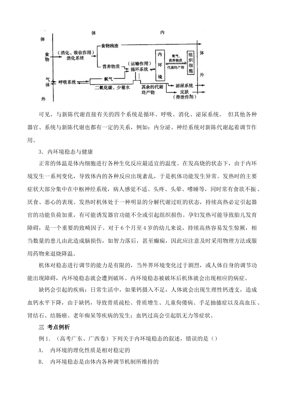 新人教版高中生物必修3人体的内环境与稳态_第3页