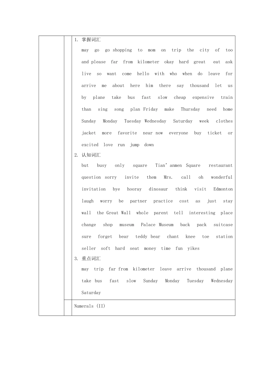 七年级英语下册 Unit 1 A Trip to Beijing全套教案 冀教版_第2页