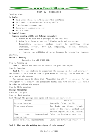 人教版高中英语第三册Unit12 Education