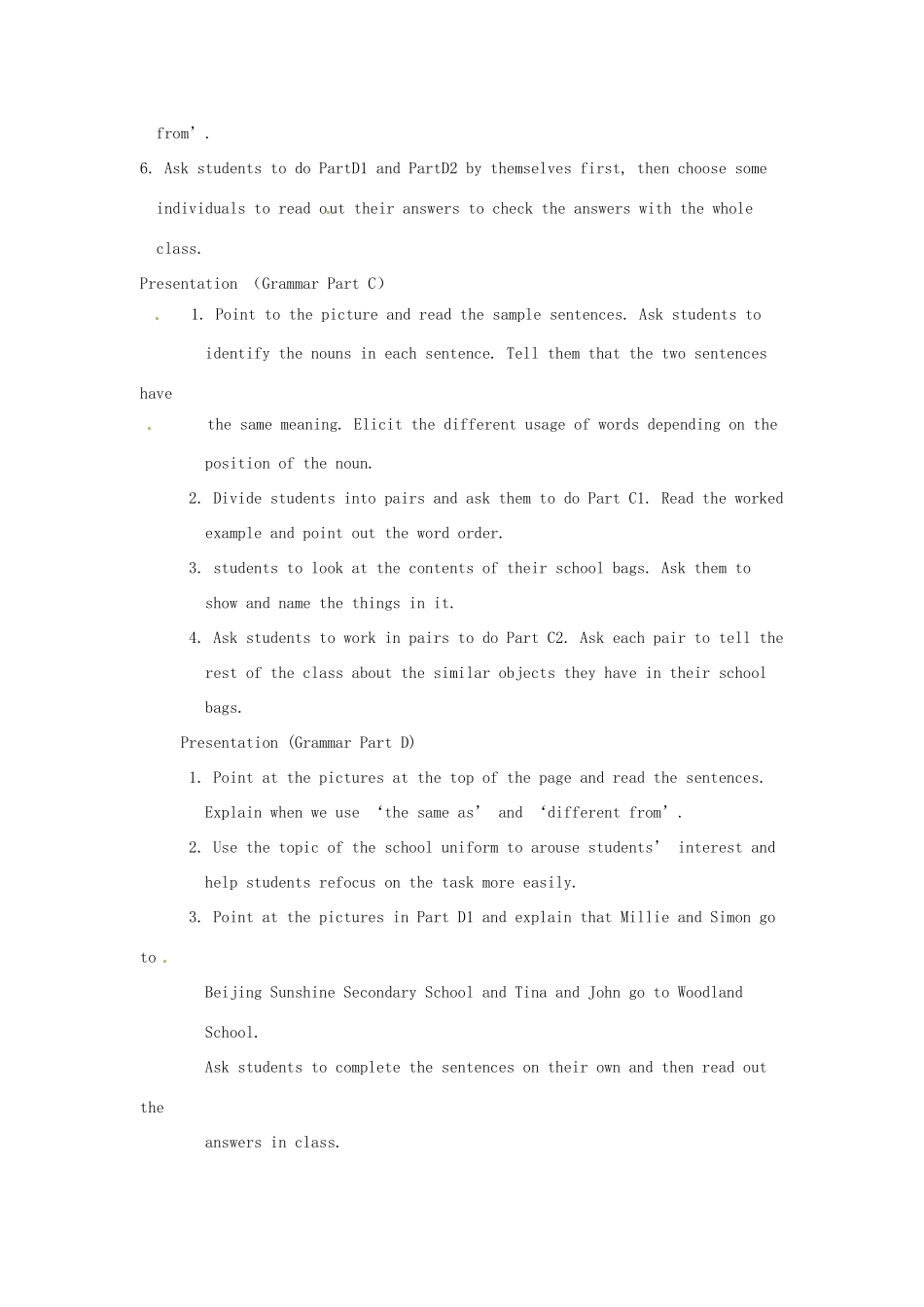 八年级英语上册 Unit 2 School life Grammar C and D教案 牛津版-牛津版初中八年级上册英语教案_第2页