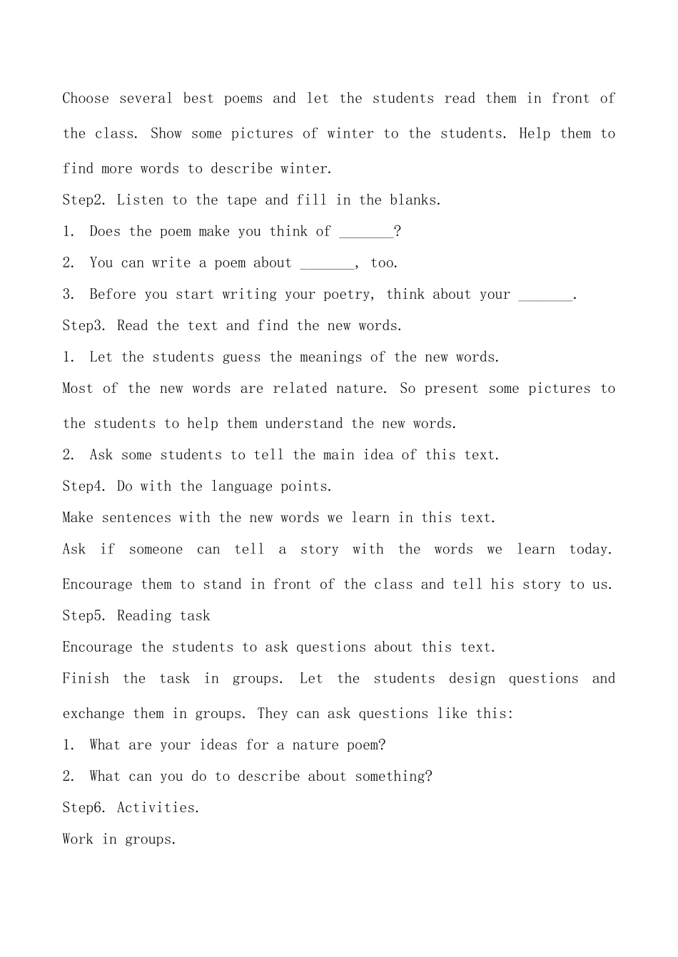 九年级英语下册Unit1 You Can Write Poetry Lesson2 Poems About Nature冀教版_第2页