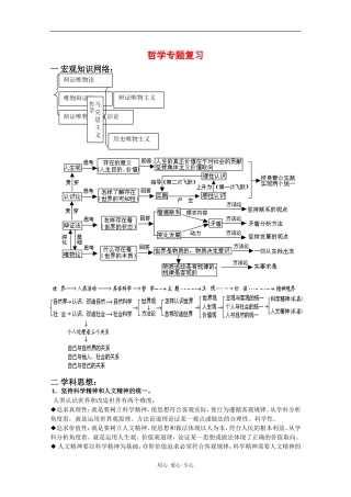 高中政治：《哲学专题复习》教案（旧人教版必修2）