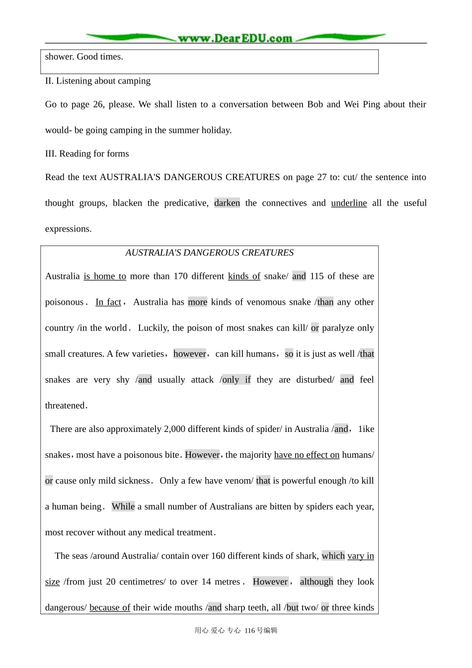 高中英语Unit 3 Australia--Using Language_第2页