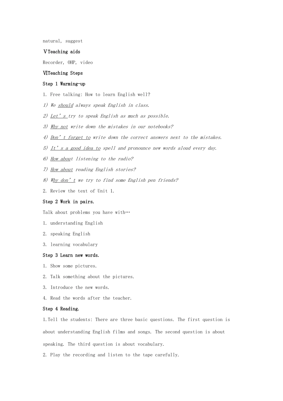 安徽省长丰县下塘实验中学八年级英语上册 Module 1 How to learn English Unit2 You should smile at her教案 （新版）外研版_第3页