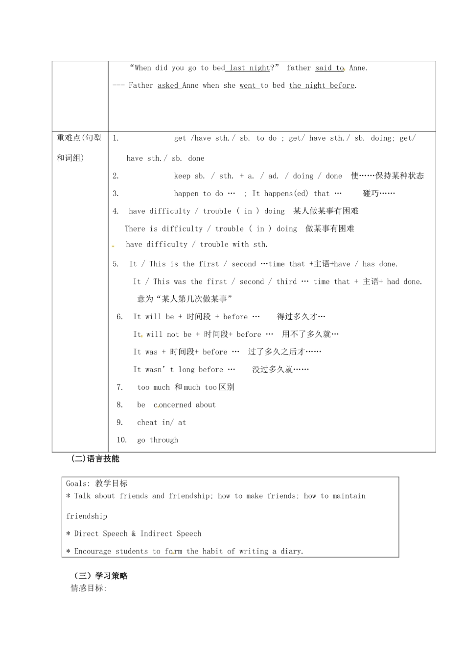 高中英语《Unit 1 Friendship》教案 新人教版必修1-新人教版高一必修1英语教案_第2页