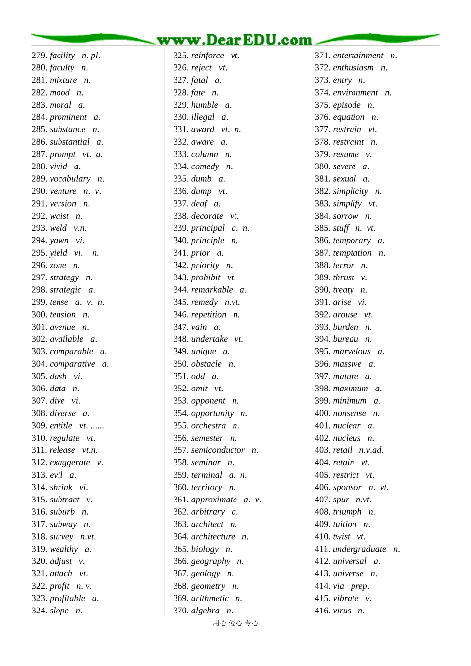 广雅中学高三英语高频阅读词汇测试版_第3页