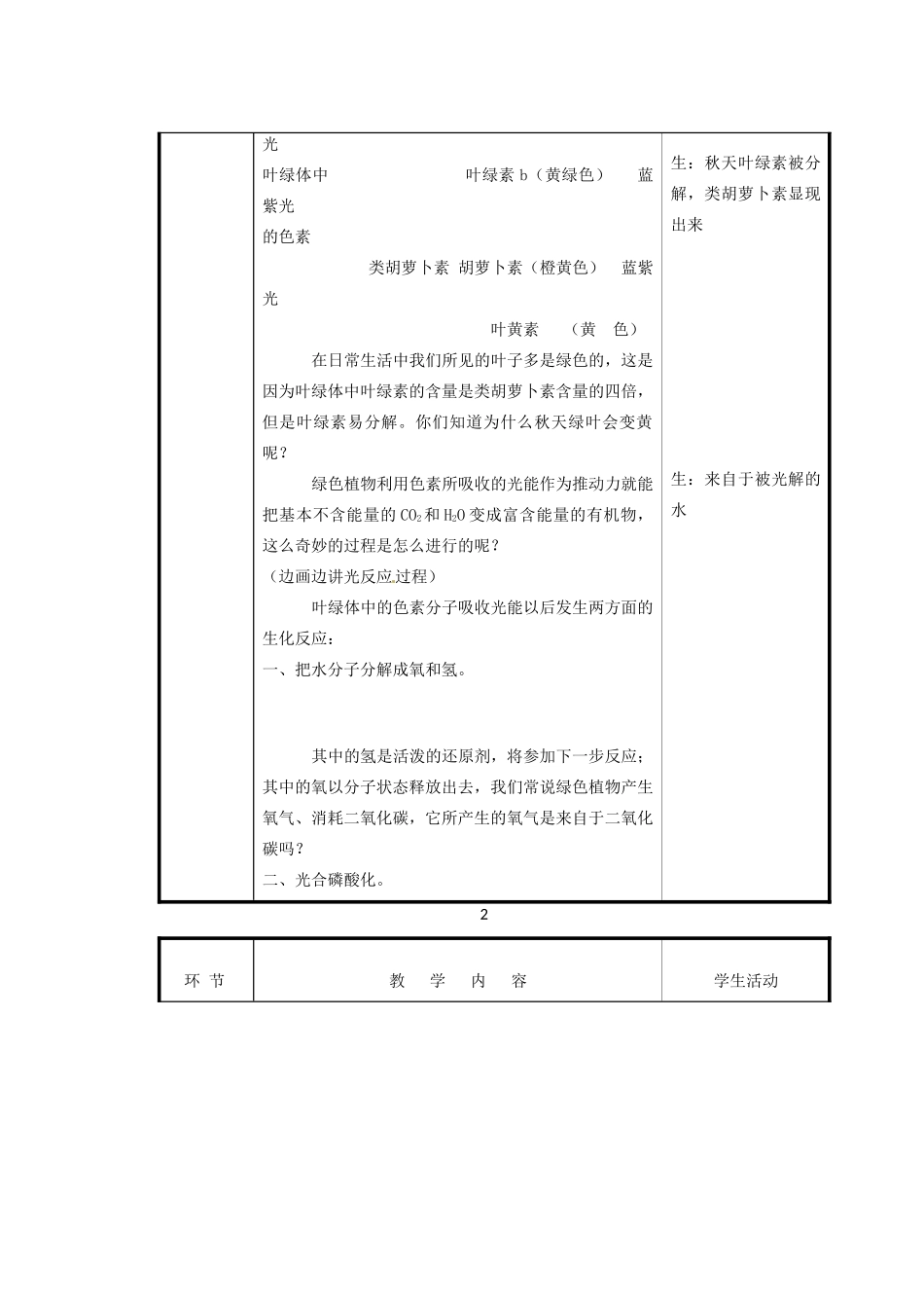 重庆市万州分水中学高中生物《能量之源 光与光合作用》教学案 新人教版必修2_第3页