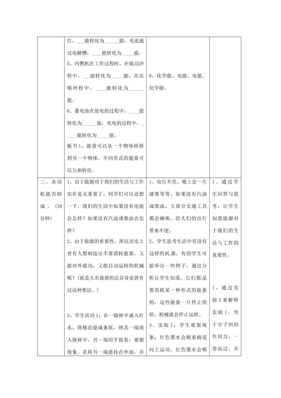 九年级物理下学期素材大全 能量转化的基本规律教案 苏科版 _第3页