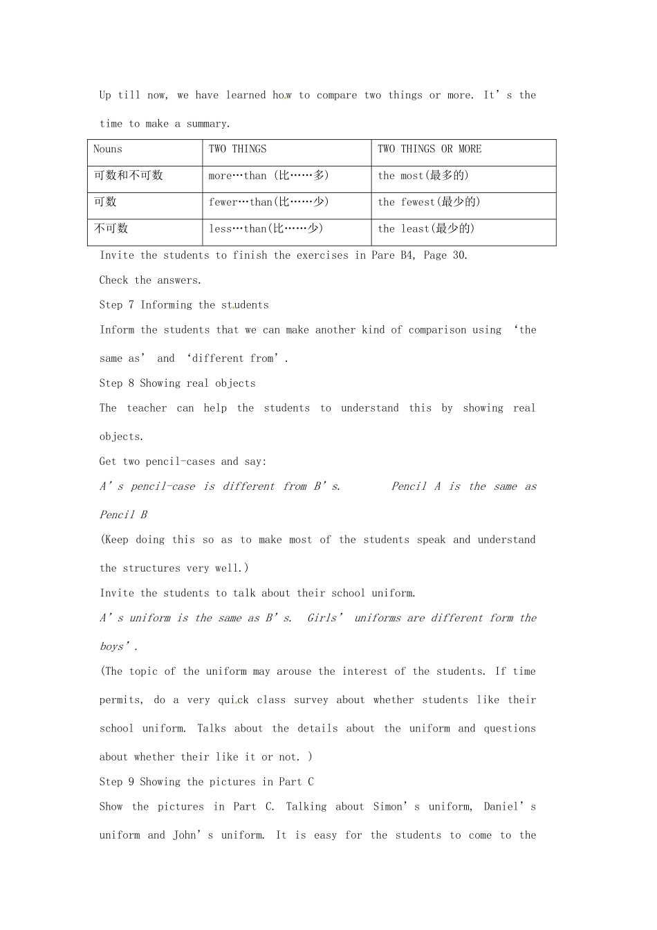 江苏省灌南县八年级英语上册 Unit2 Grammar2教案_第3页