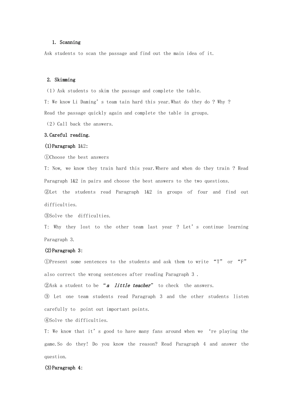 学年八年级英语上册 Module 3 Sports Unit 2 This year we practise more carefully教案 （新版）外研版-（新版）外研版初中八年级上册英语教案_第2页