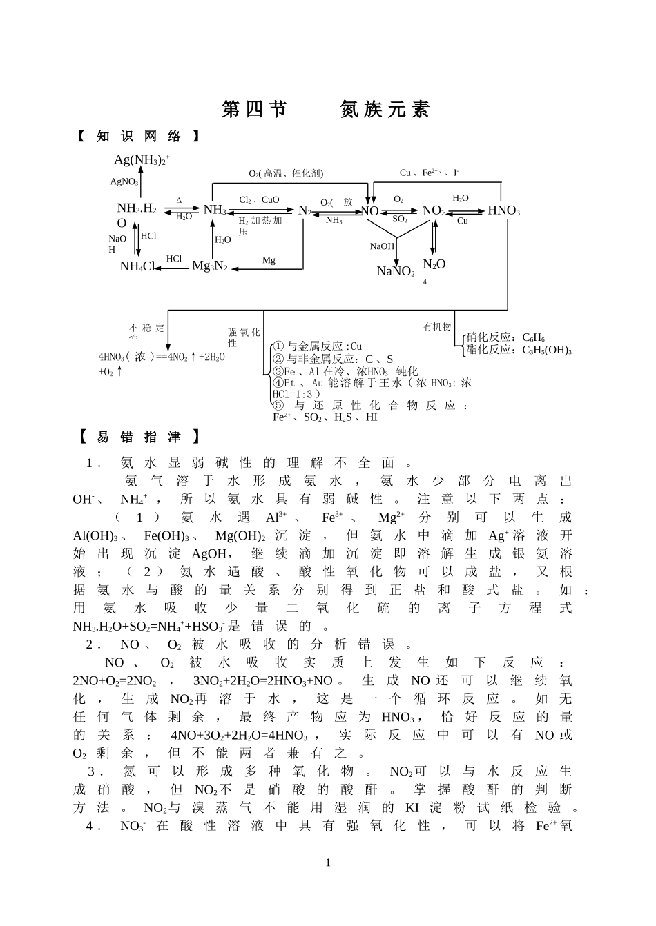 高三成套优秀复习讲义-氮族元素_第1页