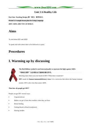 高中英语Unit 3 A Healthy Life Using language