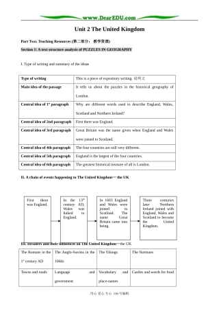 高中英语Unit 2 The United Kingdom教案3 新课标 人教版 必修5