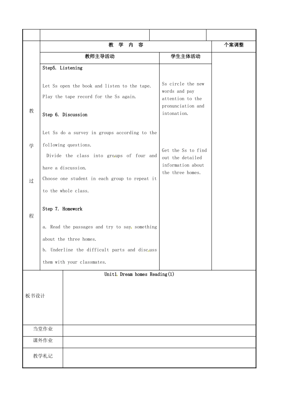 七年级英语下册 Unit 1 Dream homes Reading 1教案 （新版）牛津版-（新版）牛津版初中七年级下册英语教案_第2页