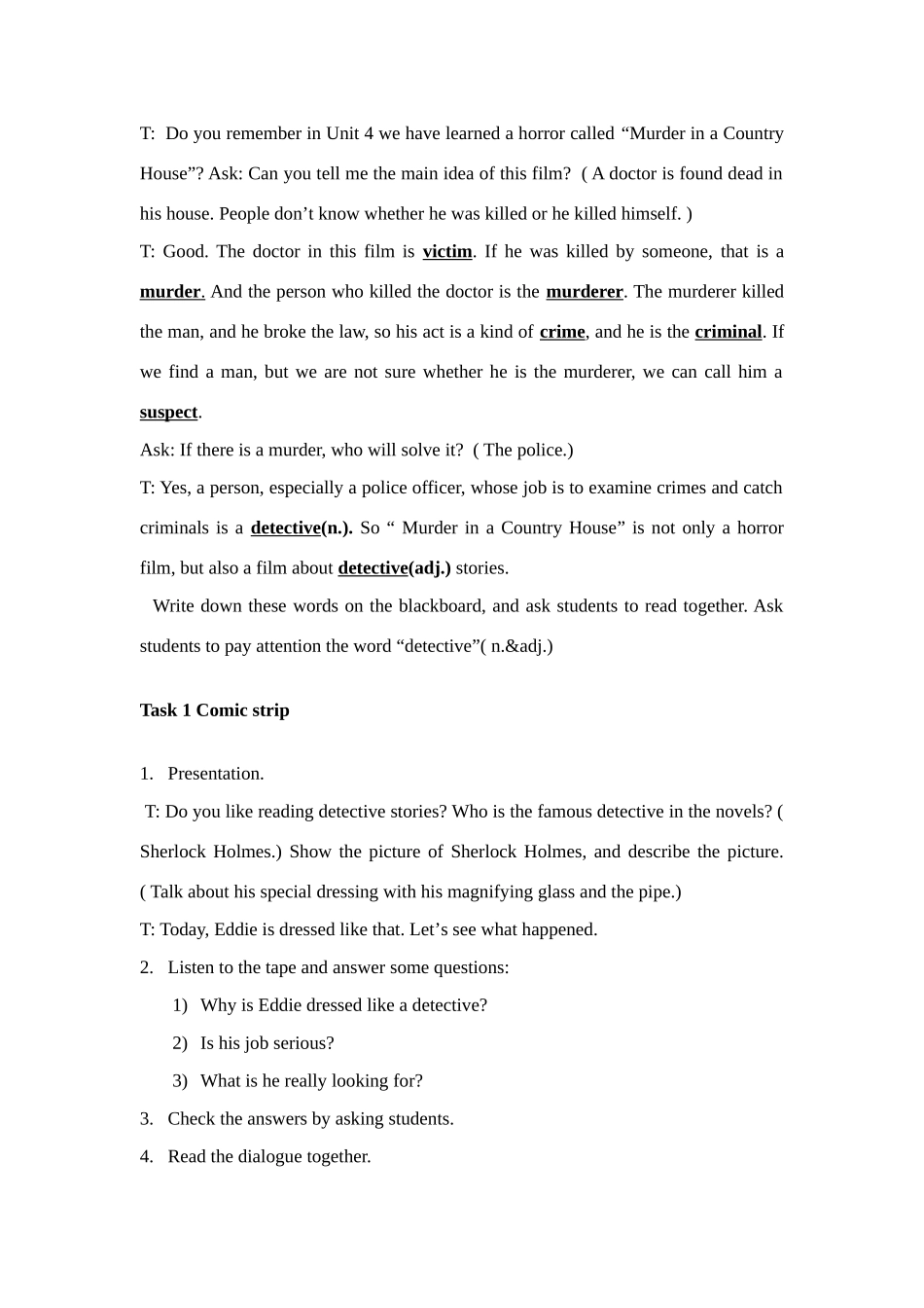 九年级英语上：Unit 6 Detective stories全单元教案牛津版_第2页