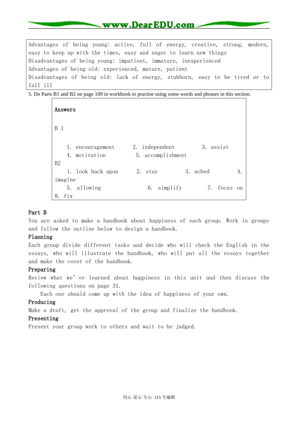 牛津版高中英语选修6Unit2 What is happiness to you--Project_第3页