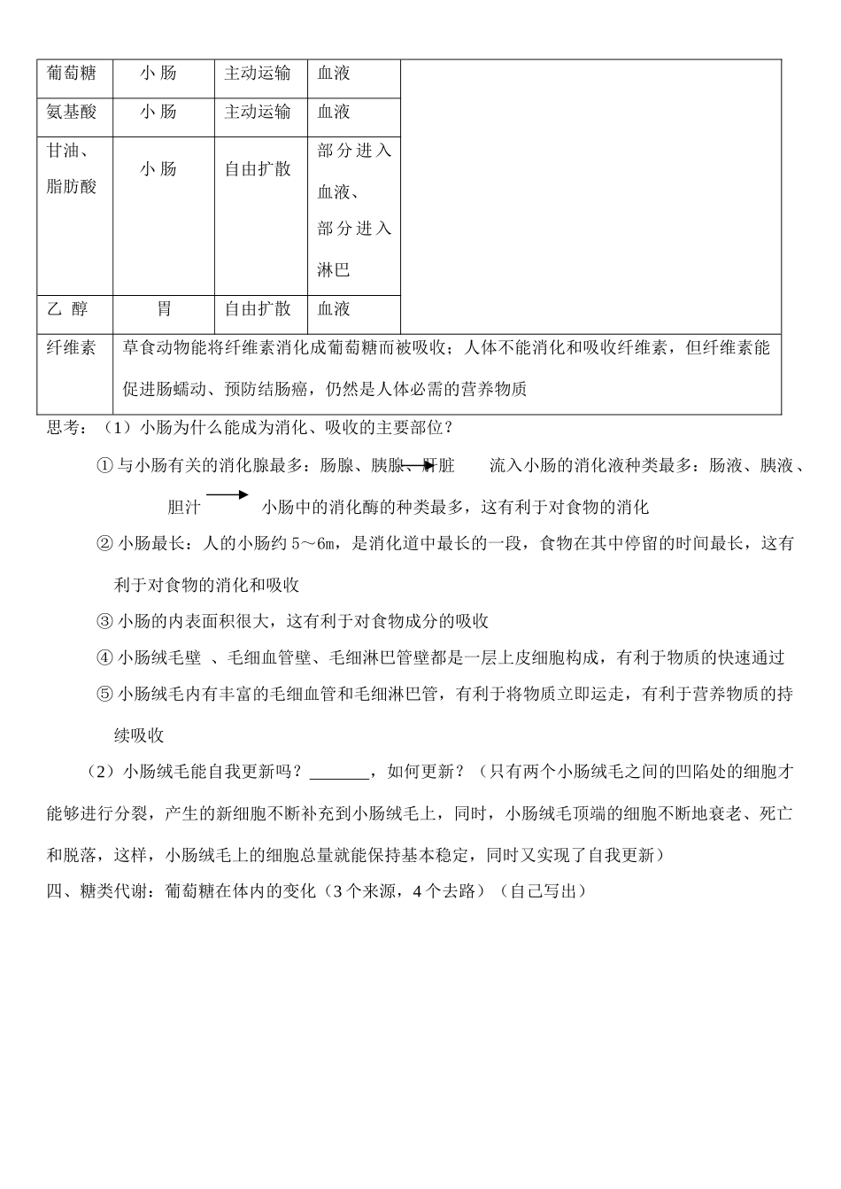 老课标全国人教高三生物复习教案：人和动物体内三在营养物质的代谢_第3页