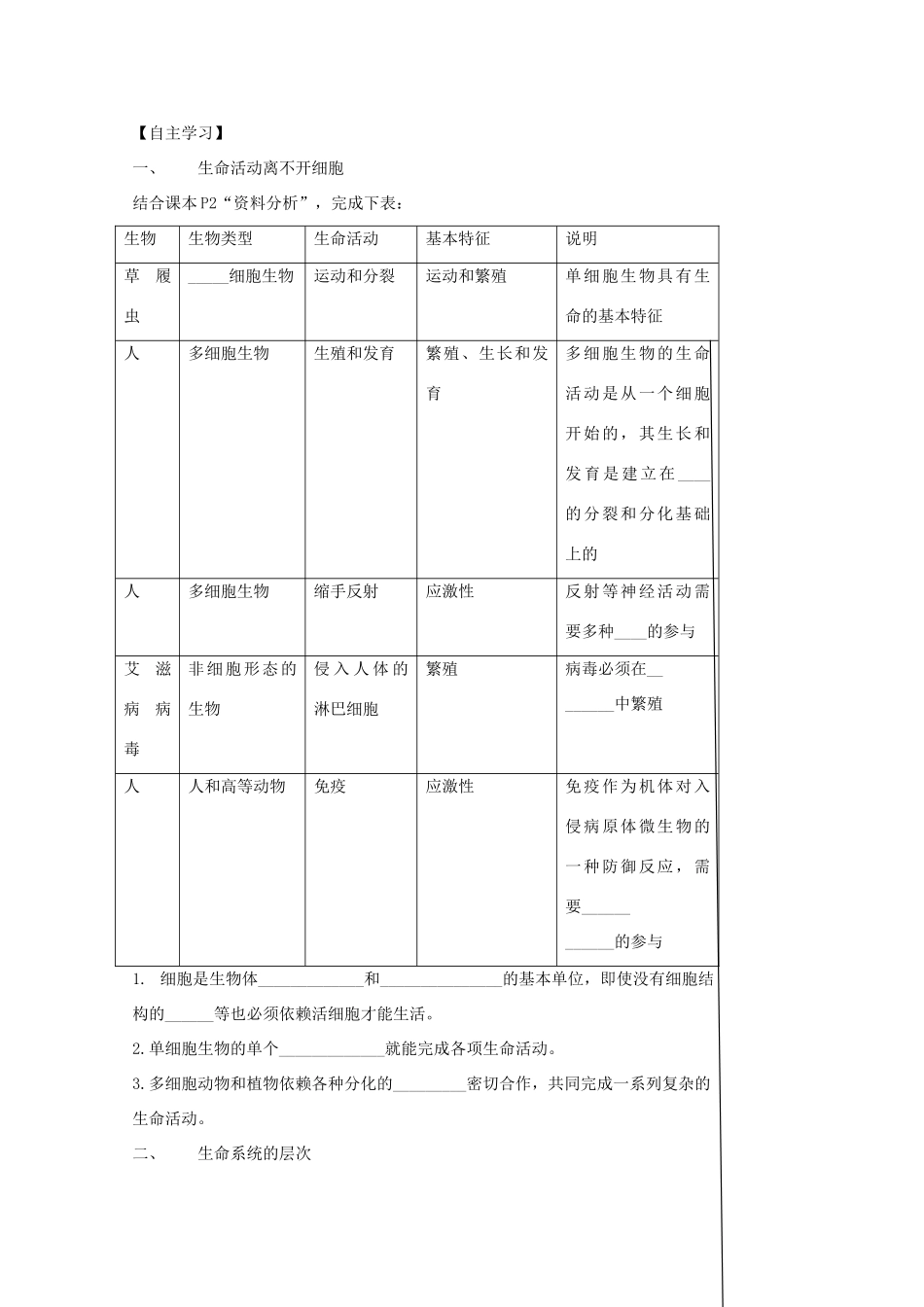 江苏省泰州实验中学高中生物教案：1.1《从生物圈到细胞》高中生物教案（新人教必修1）_第2页