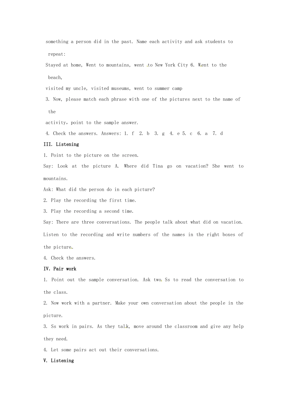广东省湛江一中锦绣华景学校八年级英语上册 Unit 1 Where did you go on vacation教案 （新版）人教新目标版_第2页