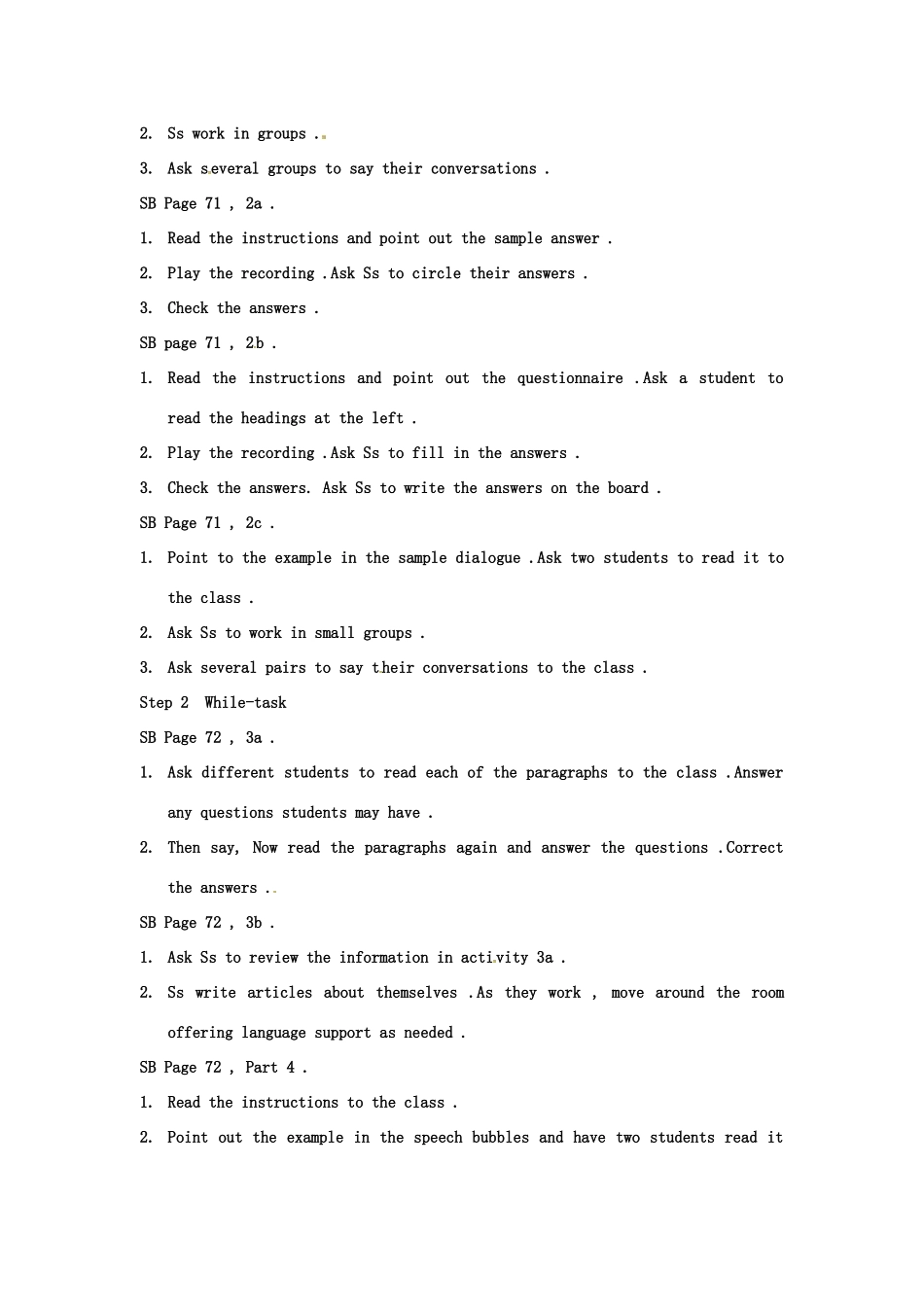云南省丽江市永北镇中学八年级英语下册《Unit 9 have you ever been to an amusement par1 Period 3》教案 人教新目标版_第2页