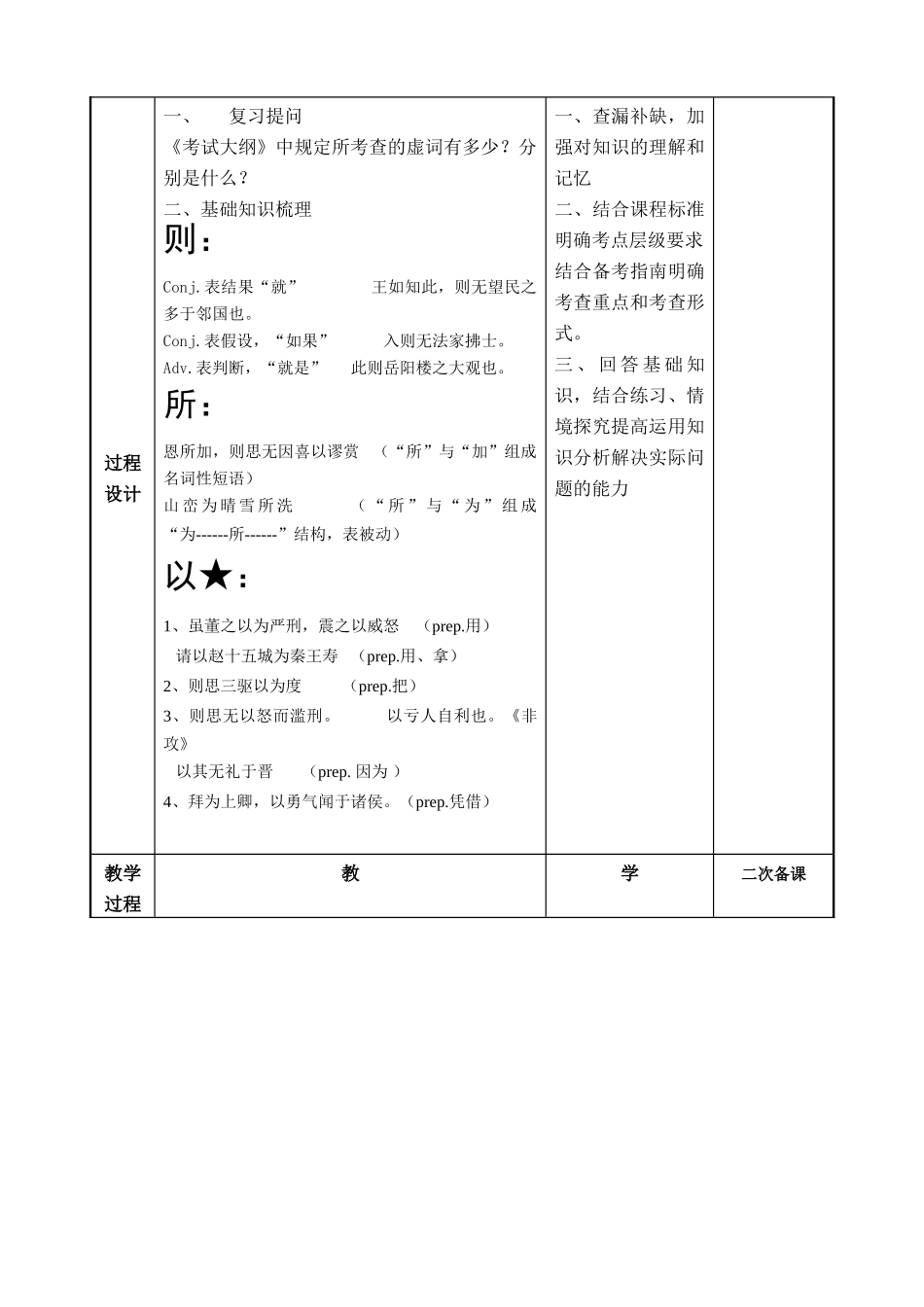 高考语文一轮复习《文言文虚词2》教案-人教版高三全册语文教案_第2页