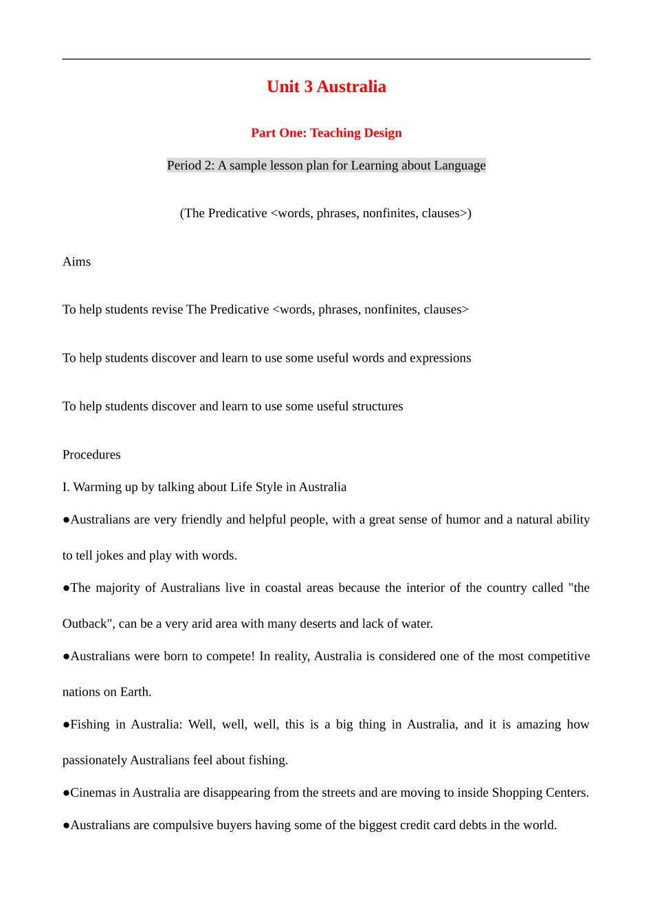 高中英语Unit 3 Australia--Learning about Language 人教版选修九_第1页