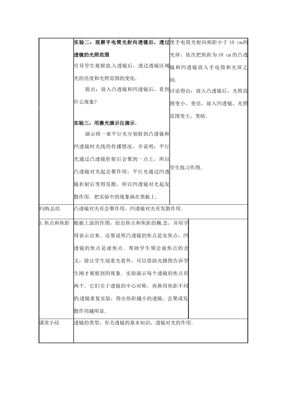 八年级物理下册 6.1《透镜》教案 北师大版_第3页