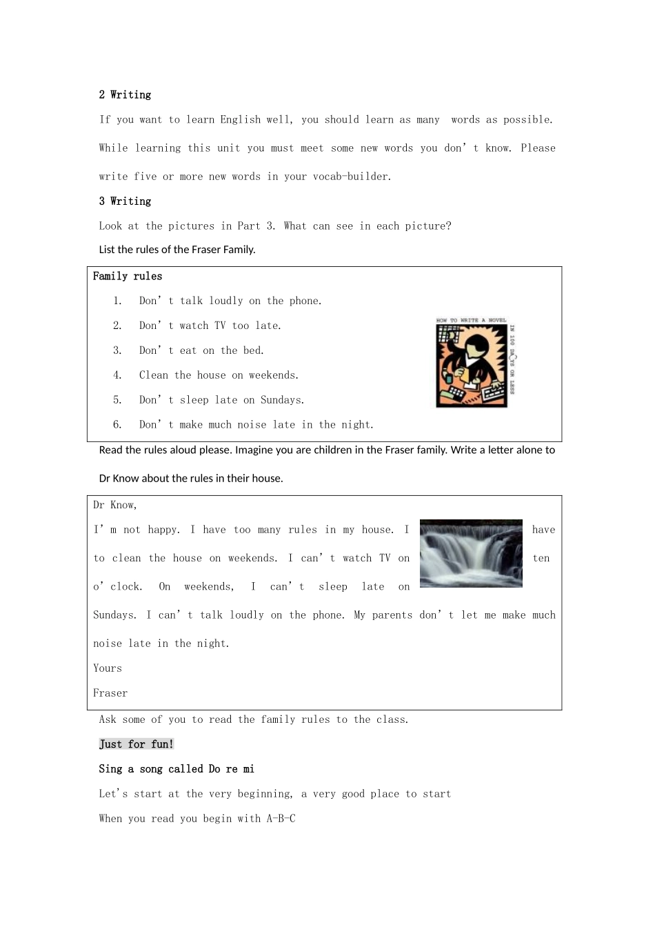 四川省江油市七年级英语下册《Unit 12 Don’t eat in class SELF CHECK》教案 人教新目标板_第2页