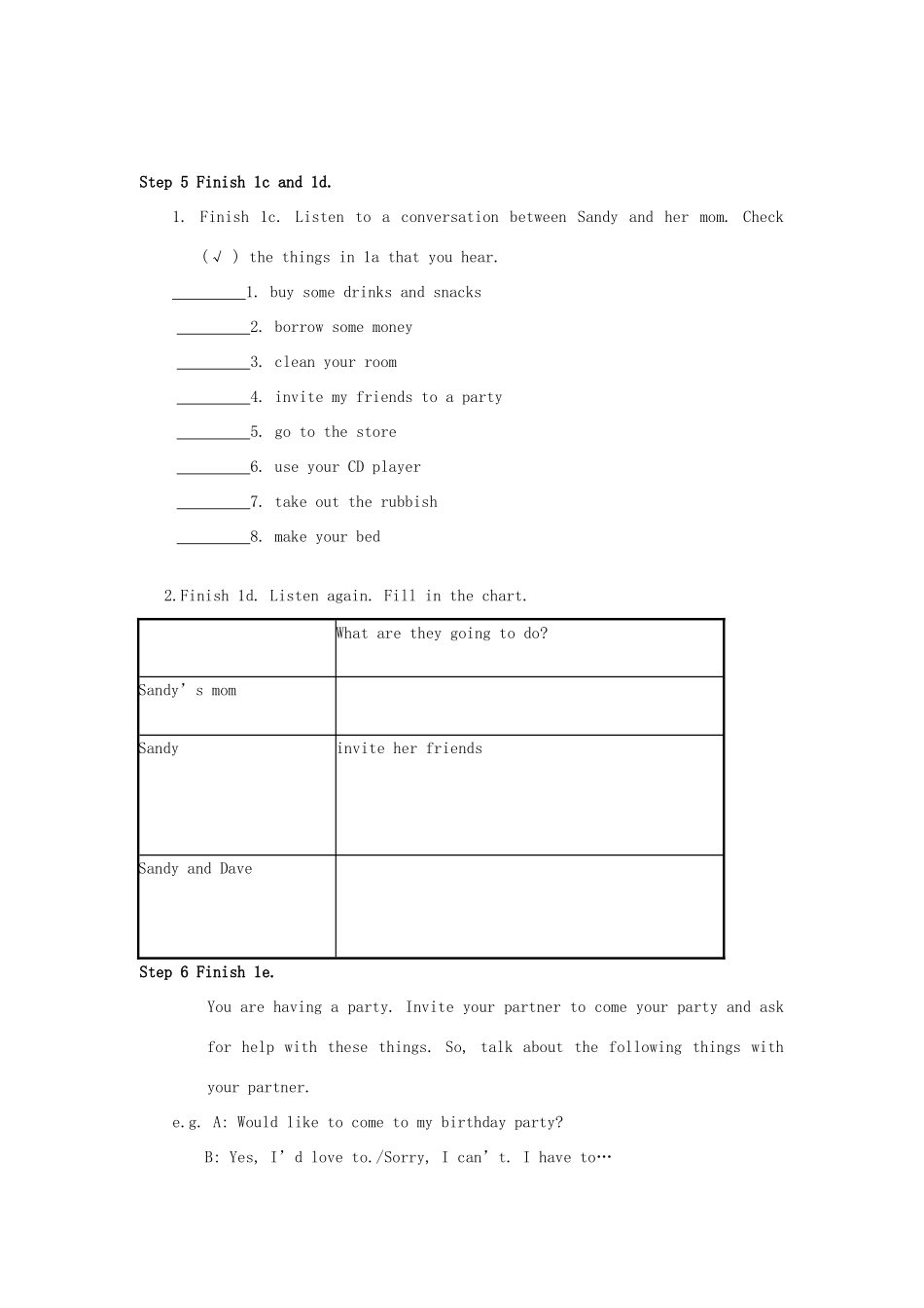 山东省郯城县新村乡中学八年级英语下册 Unit 3 Could you please clean your room Period 3教案 （新版）人教新目标板_第3页