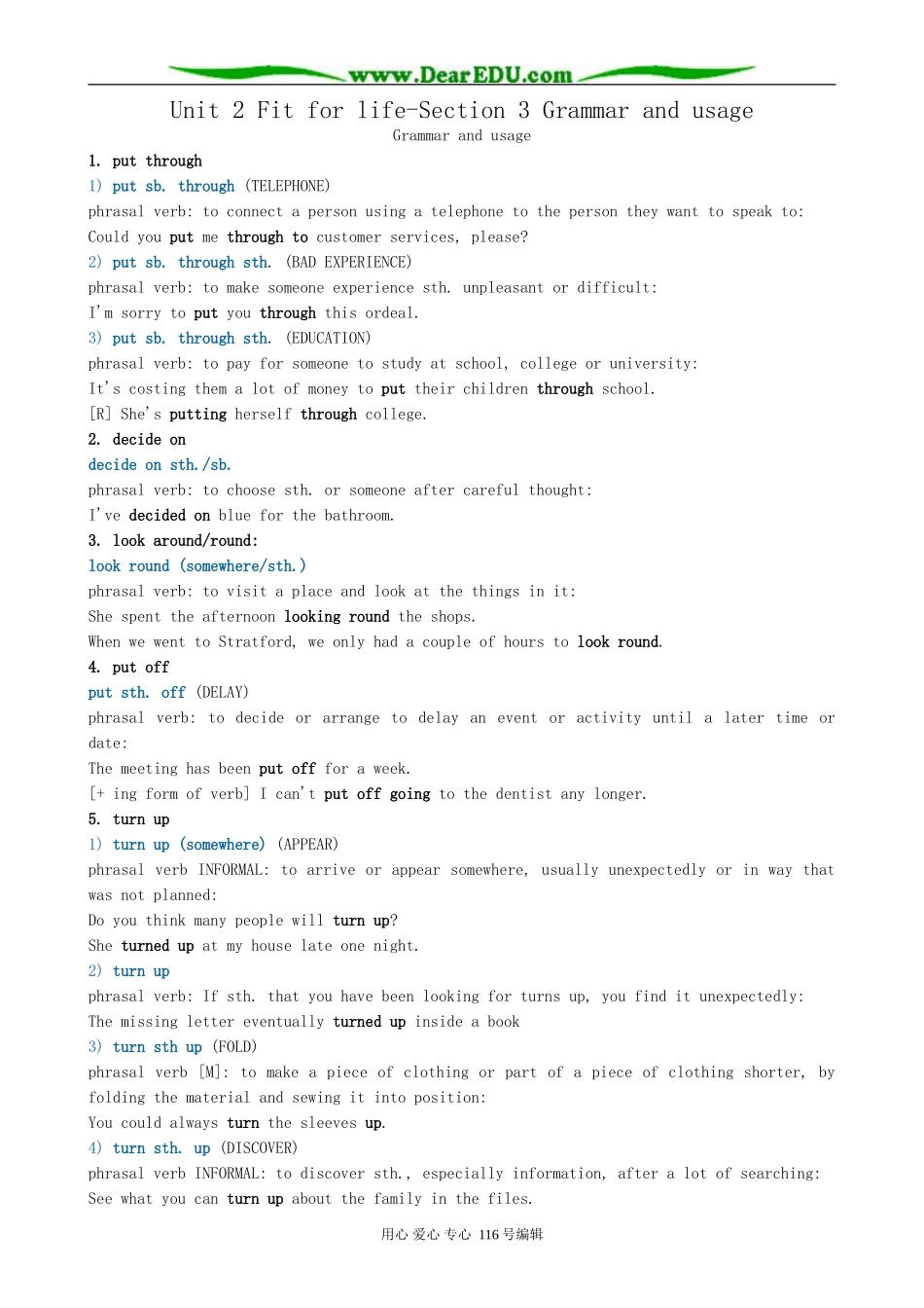 高中英语必修7Unit 2 Fit for life-Section 3 Grammar and usage_第1页