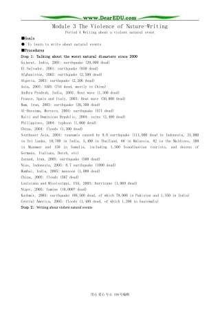 高中英语Module 3 The Violence of Nature-Writing