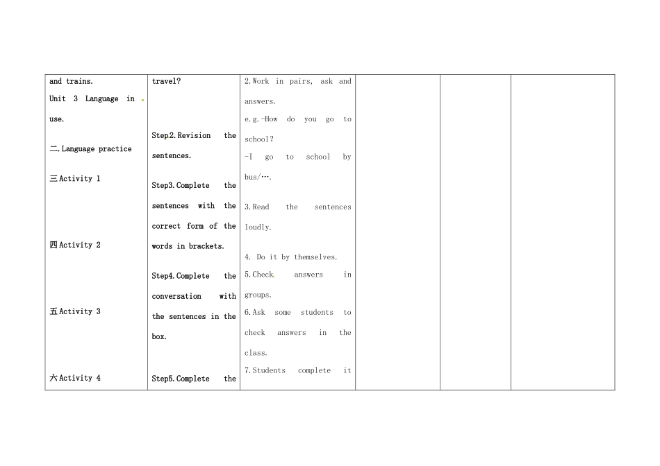 小学八年级英语上册 Module 4 Unit 3 Language in use教案 （新版）外研版-（新版）外研版初中八年级上册英语教案_第2页