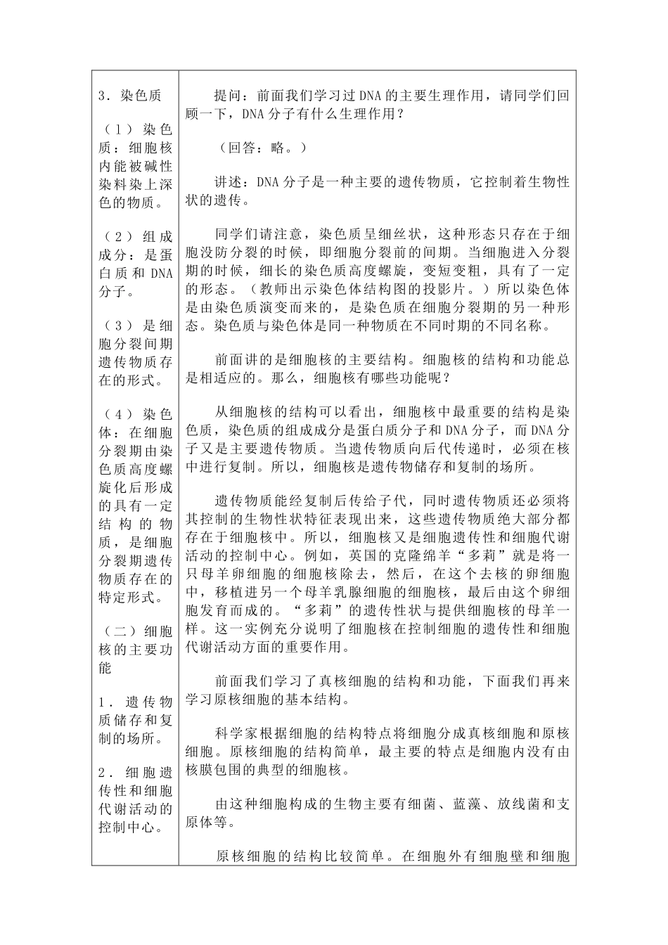 人教版高中生物必修1细胞核的结构和功能_第3页