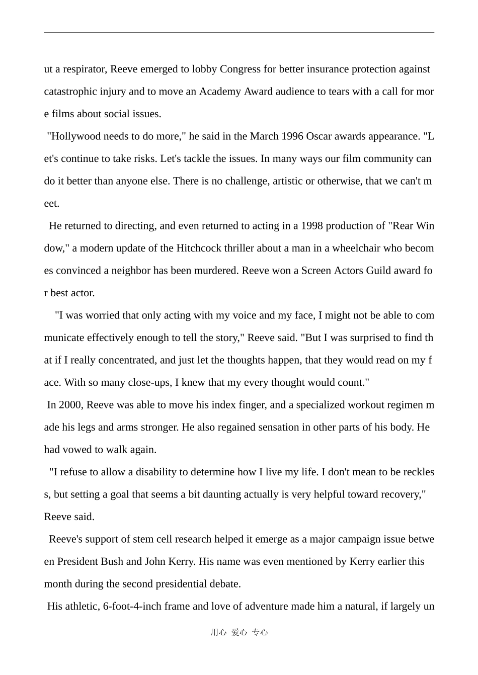 高中英语Unit 2 HEROES 文章 Christopher北师大版必修一_第2页