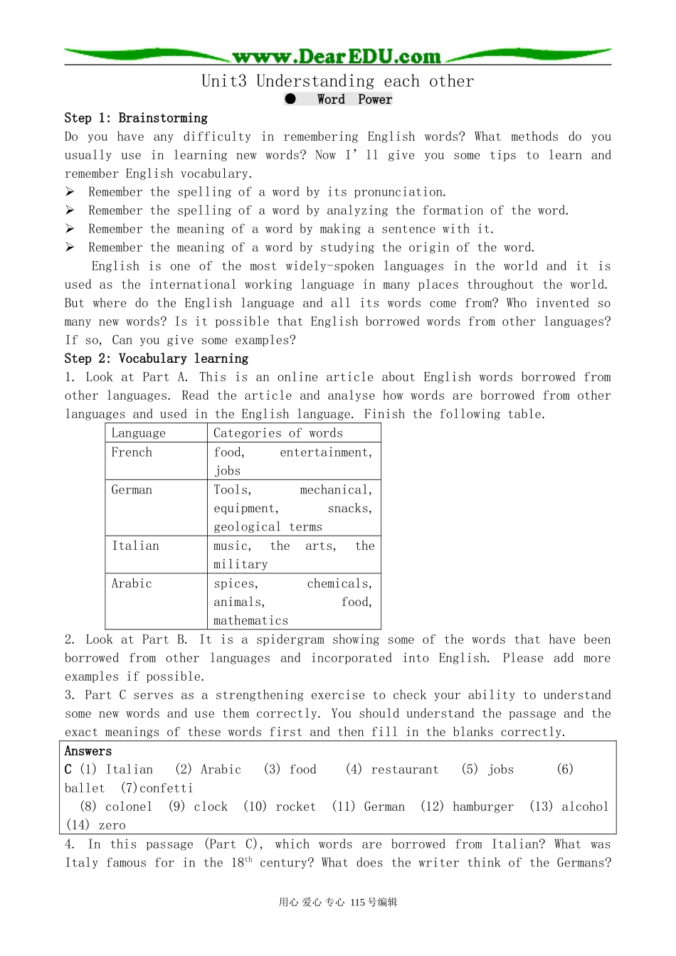 牛津版高中英语选修6Unit3 Understanding each other--Word Power_第1页