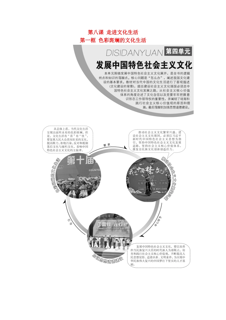 高中政治 第四单元 发展先进文化 第八课 走进文化生活 第一框 色彩斑斓的文化生活讲义 新人教版必修3-新人教版高二必修3政治教案_第1页